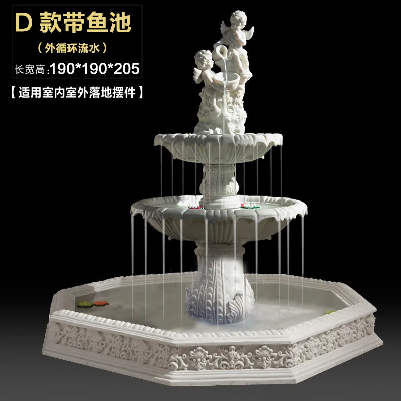 YY- Flower Fountain Angel Sculpture Flowing Water Ornament Garden Hotel Restaurant Coffee Shop Opening Decorations