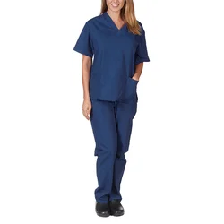 Uniformes de travail à col en V pour femmes, documents solides, chemises de soins infirmiers, clinique pour animaux de compagnie, infirmière, médecin, vêtements de travail, élasticité, vente en gros, haute qualité