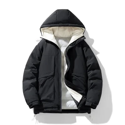 URSPORTTECH Winter Jacket Men Outdoor Hooded Thicken Men Winter Male Jacket Windbreaker Coat Oversized Warm Men Down Jackets