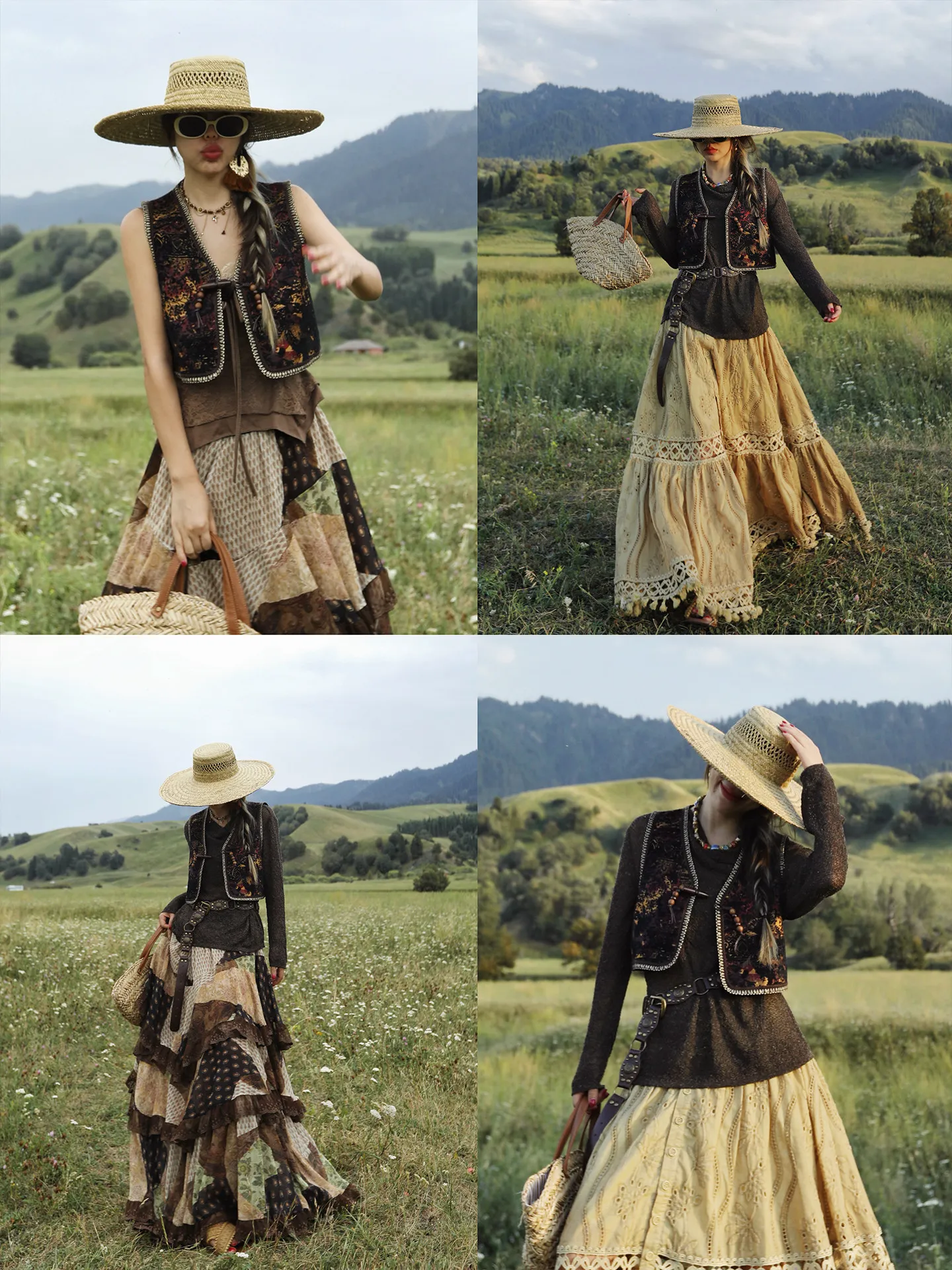 TIYIHAILEY-Women's Vintage Vest, Sleeveless Tops, Chinese Style, New 2026 Ladies Summer Spring Beaded Cardigan Brown One Button