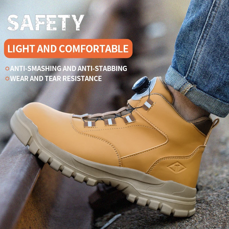 Men's Heavy Duty Puncture Resistant Industrial Safety Shoes Steel Toe Work Boots Anti-Static Comfortable Safety Shoes for Men