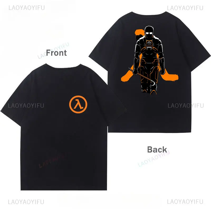 Camiseta نصف الحياة 2 قميص صرخة الخوف خمر كبير جوردون فريمان صمام لعبة فيديو الترويجي الشارع الشهير Harajuku Camisa الملابس