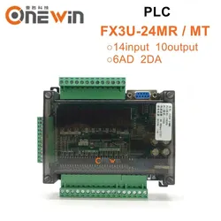 FX3U-24MR FX3U-24MT  PLC industrial control board 14 input 10 output 6AD 2DA with 485 communication and RTC