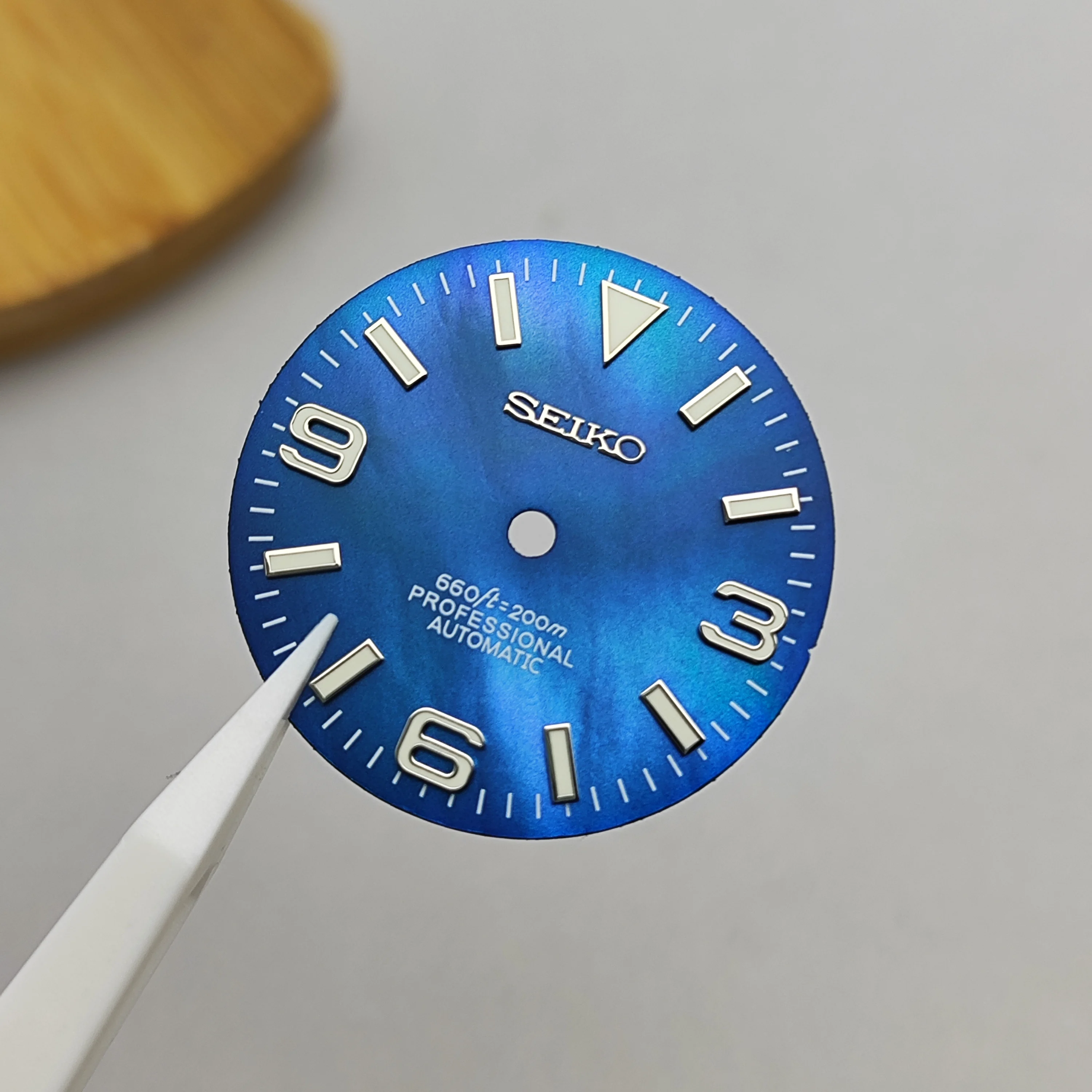 28.5MM NH35 dial Arabic digital dial super blue luminous suitable for NH35 NH36 movement watch parts replacement