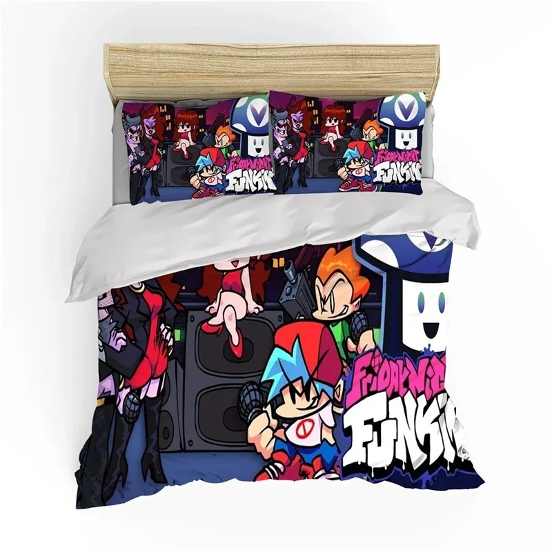 Friday Night Funkin 3d Cartoon Printed Duvet Cover Set Twin Full Queen King Size Bedding Set Bedclothes for Home Bedroom Decor