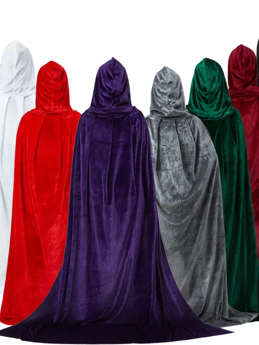 زي ساحرة جديد للهالوين للبالغين، رداء مخملي، عباءة مخملية ذهبية على شكل ملك الموت، زي وطني تقليدي للنساء للعروض المسرحية