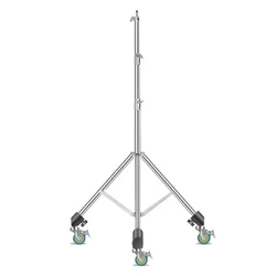 280cm Tripod Stainless Steel Light Stand With Wheels Air Pressure For Camera Ring Light Live Youtube Cellphone Video Photography