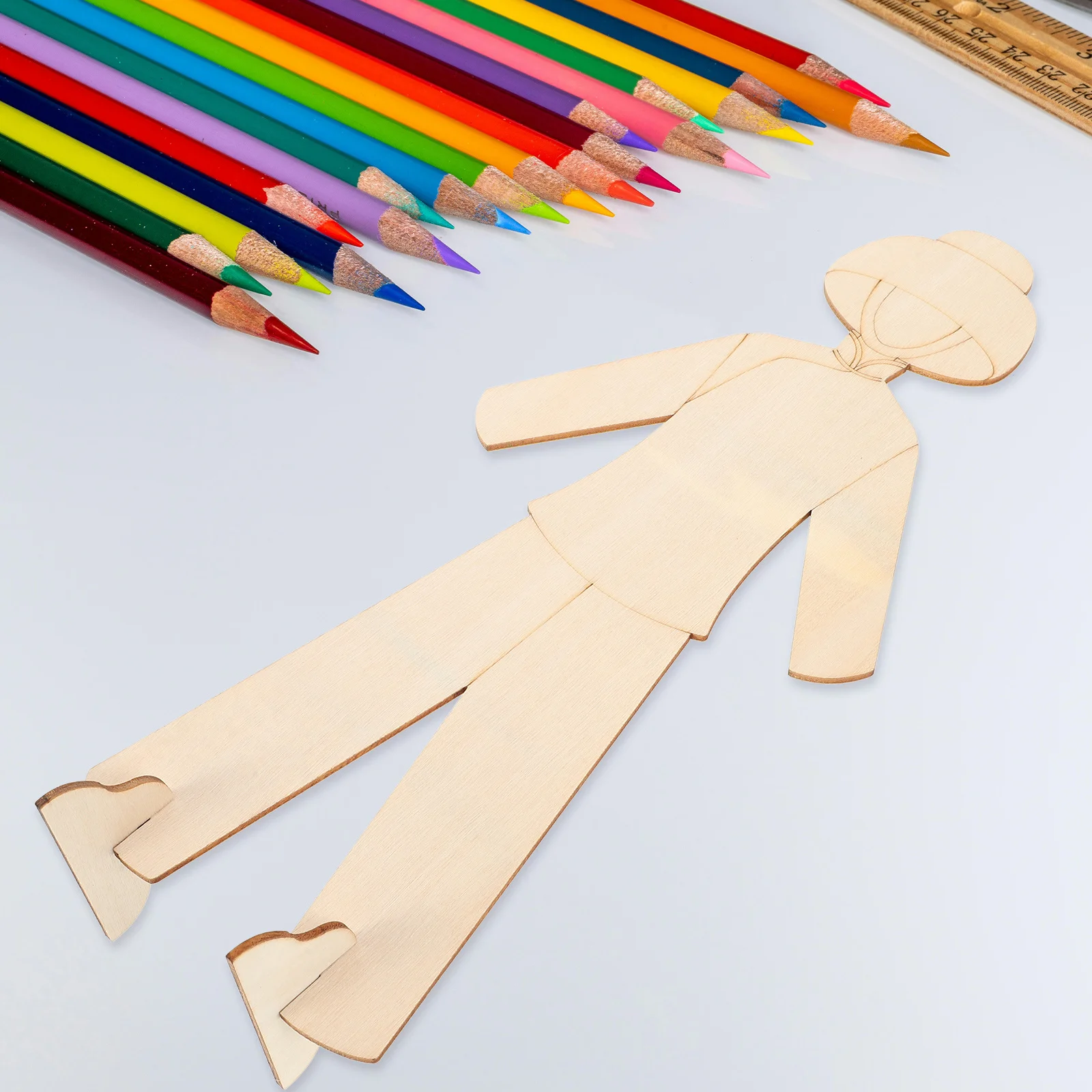 

6Pcs DIY Wooden Cutouts Unfinished Chinese Costume Slices Smooth Sturdy Surface Graffiti Craft Accessory Party Decor