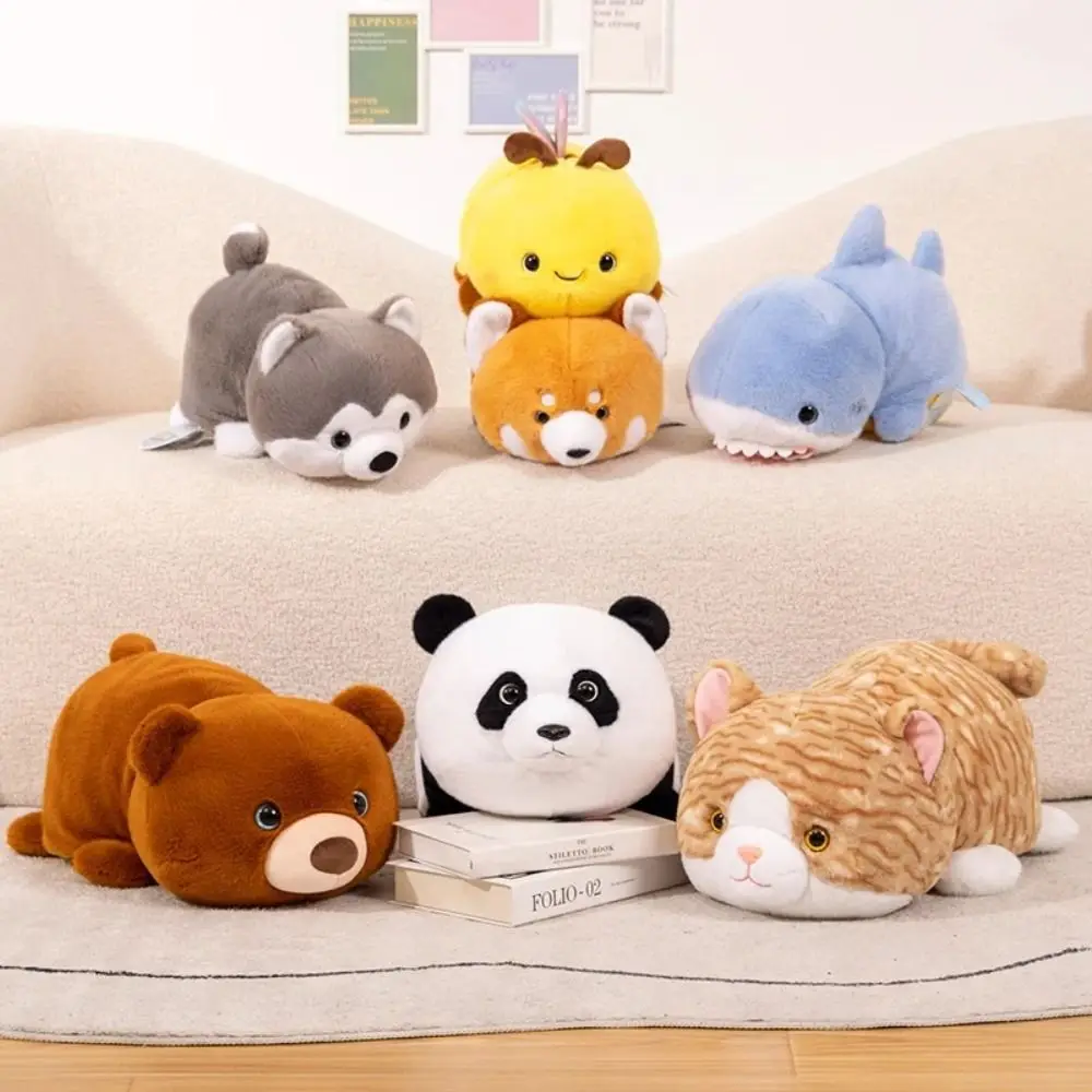 Double-Sided Shark Flip Bee Plush Toys Stuffed Animal Soft Pillow Turns into Raccoon Plush Toys 2-in-1 Panda Transform Cat