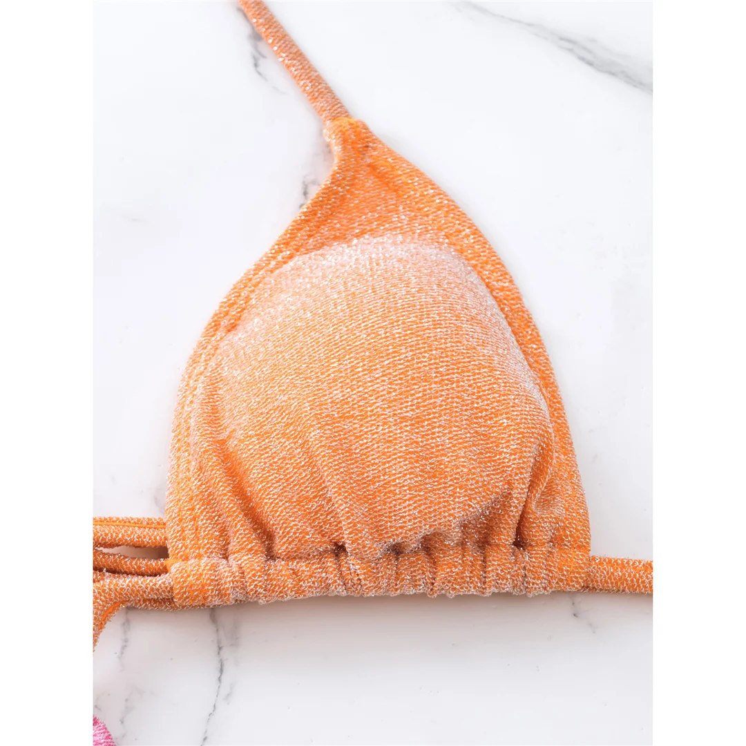 S - XL Glänzender, glitzernder, funkelnder, gespleißter Neckholder-Badeanzug für Damen, einteiliger Badeanzug, Damen-Badebekleidung, Badeanzug, Schwimmanzug V4660SW – Detail 14