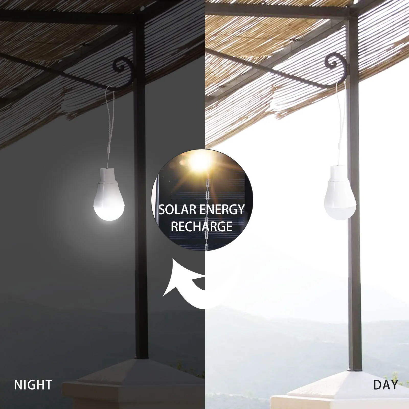 3W Solar Light Bulb Portable Rechargeable LED Lamp for Home Lighting Indoor Outdoor Emergency Camping Hiking Tent Night Work