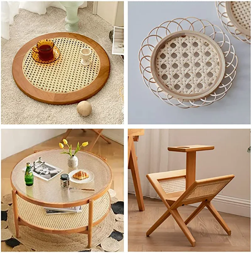 35-50cm Width Natural Cane Webbing Wicker Grid Indonesian Rattan Roll Weaving Repair Material for Chair Cabinet Furniture Decor