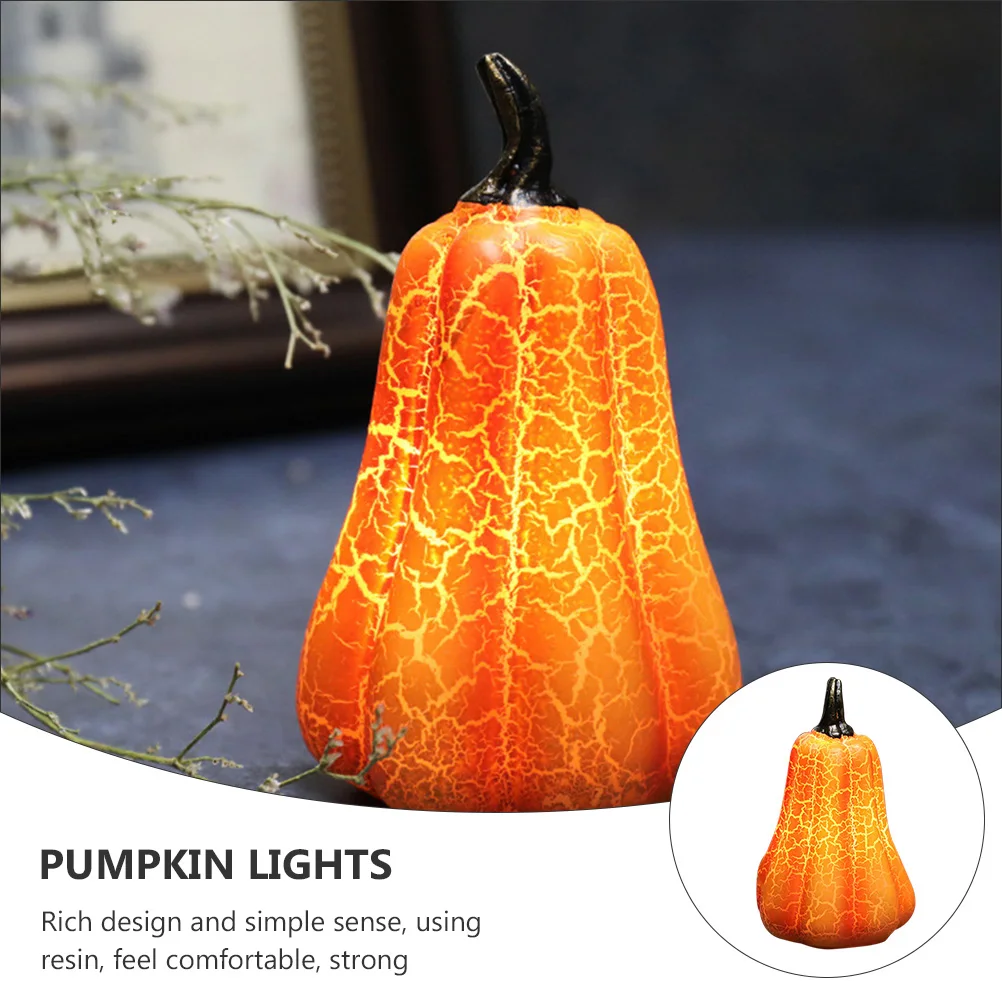 

2 Pcs Pumpkin Lantern Ornament Halloween Resin Lights for inside Lamp Decorations Lanterns Night