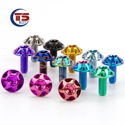 TS 10PCS Titanium Factory Motorcycle Modification Titanium Alloy License Plate Fixing Screw M6 High Hardness No Rust TC4