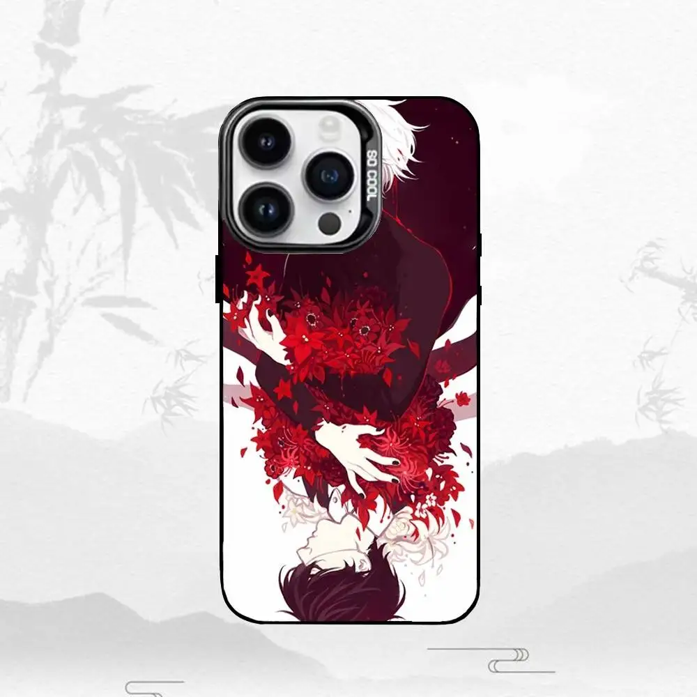 حافظة هاتف T-Tokyo G-Ghoul Red Spider Lily لهاتف iPhone17,16,15,14,13,12,11 Plus، Pro Max غطاء أسود غير لامع مقاوم للصدمات #3