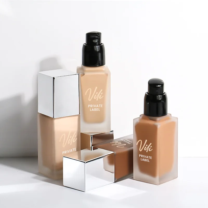 Private Label Liquid foundation naturally covers flaws Full Coverage Black Color Foundation