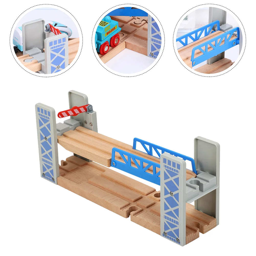 Wooden Train Track Bridge DIY Toys Overpass Model Rail Raised Tracks Railroad Adapter