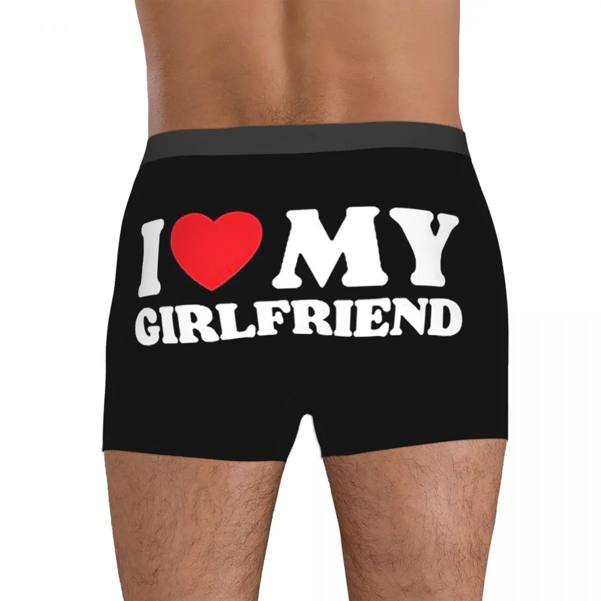 Boxer Underpants Shorts I Love My Girlfriend Panties Men Ventilate Underwear for Homme Man Boyfriend Gifts