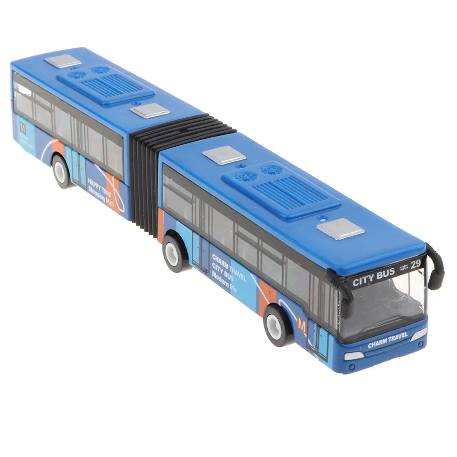 Collection d'artisanat d'art en alliage, modèle de bus long, jouet à dos côtelé, 18cm, 1:64