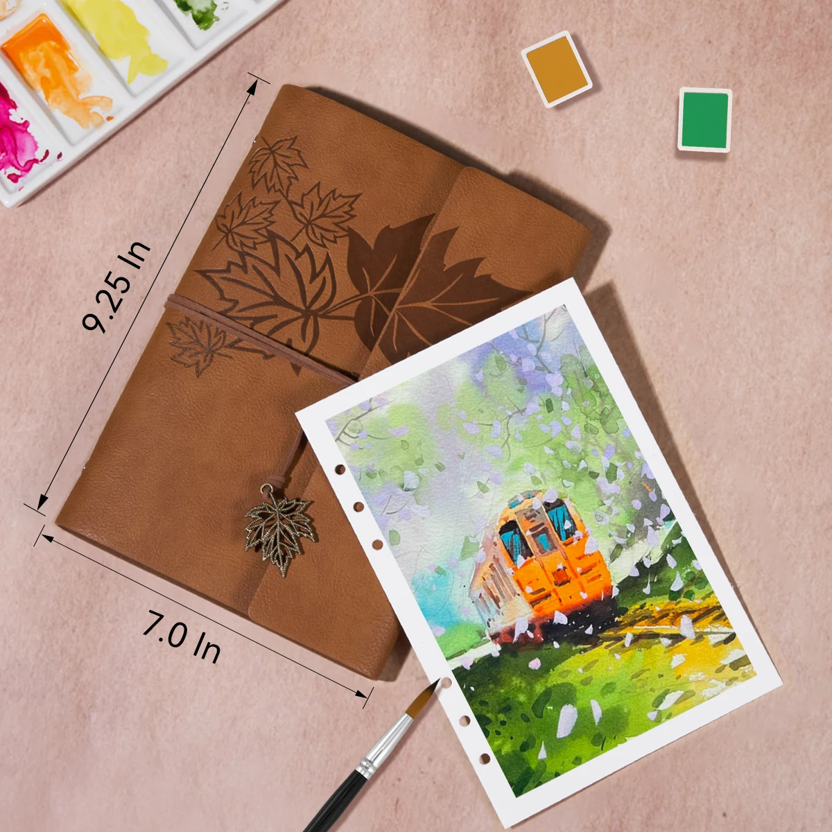LIGHTWISH Watercolor Sketchbook,100% Cotton Acid Free Watercolor Journal, Watercolor Paper for Artists, 20 Sheets, 9.25*6.3 Inch