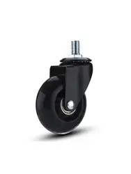 5 Pcs 2.5 Inch Screw Rod M6/8/10 Universal Movable Pu Wheel Universal Home Wheel Trolley Caster Light Small Wheel