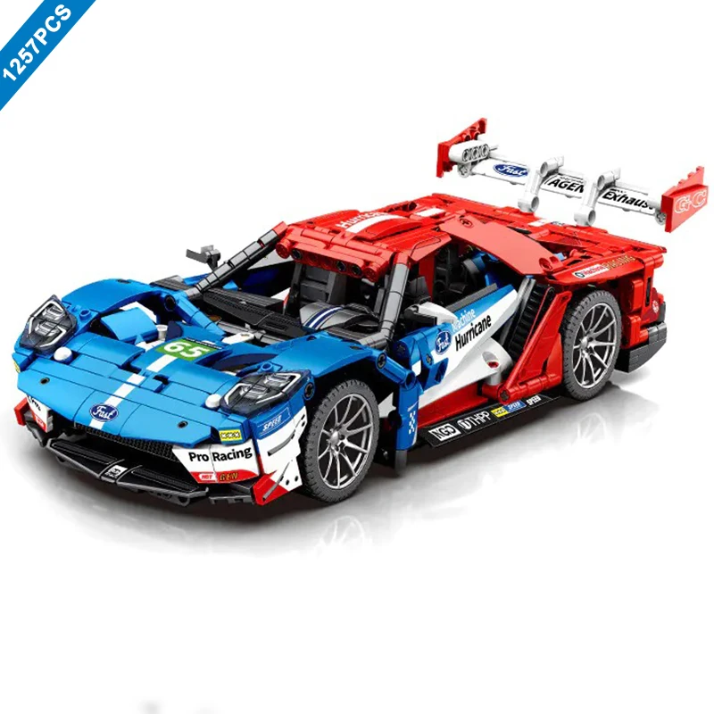 1257PCS Technical 1:14 Fords GT Sport Car Building Blocks 42154 MOC Assemble Bricks Speed Vehicle Toys Gifts For Kids Boy