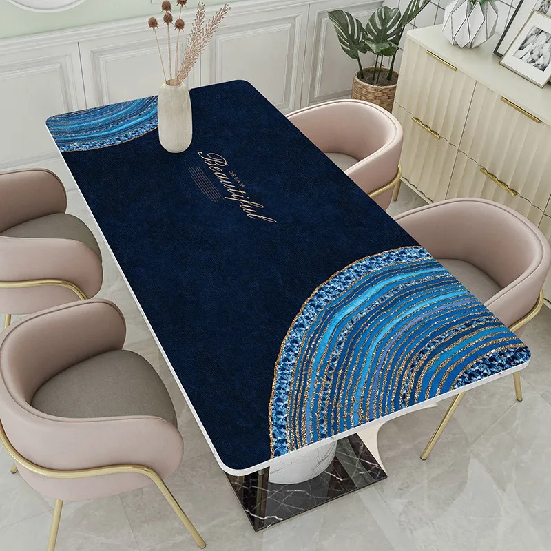 

Household Light Luxury High-End Rectangular Leather Table Mat, Coffee Table Tablecloth, Waterproof and Oil Resistant
