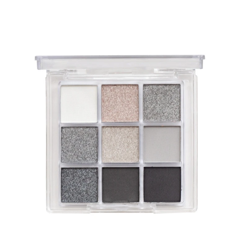 Paleta de sombras de ojos de 9 colores, paleta de sombras de ojos de tonos fríos y oscuros, paleta de sombras de ojos con brillo mate, paleta de sombras de ojos ahumadas