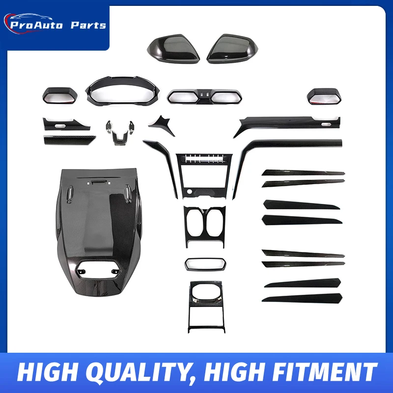 Dry Carbon Fiber Interior Trim Kit for Lamborghini Urus Seat Back Covers, Center Console & Door Panel Decor Molding Perfect fit