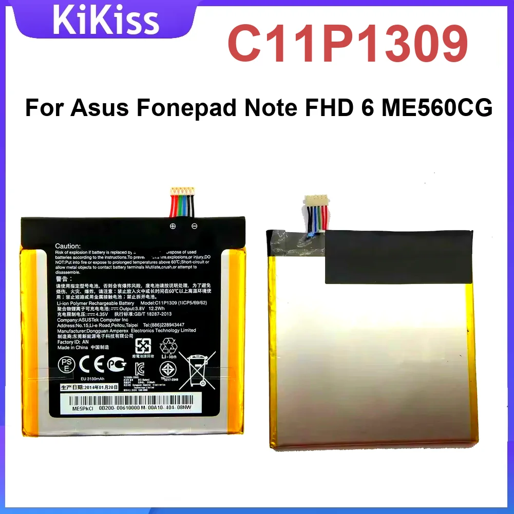 

Rechargeable Durable C11P1309 Tablet Battery For Asus Fonepad Note Fhd 6 ME560CG 3130Mah