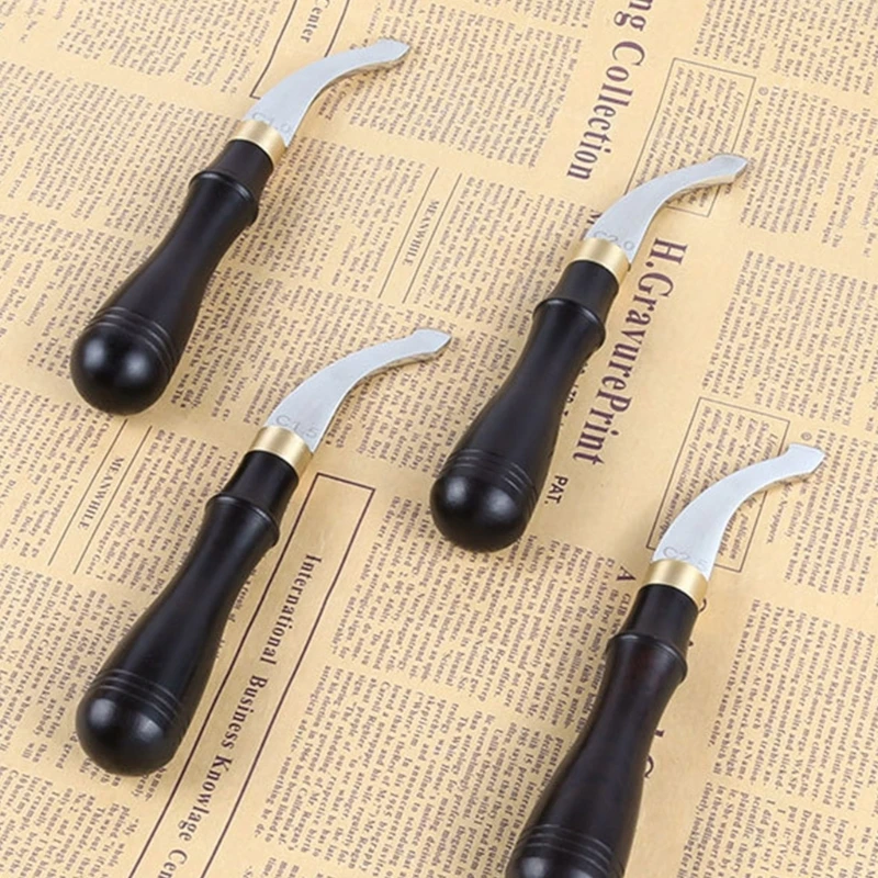 Leather Edger Creaser Wooden Handle Leather Shallow Slot Edging Device Trimmer Grooving Creasing Leather Edging Creaser