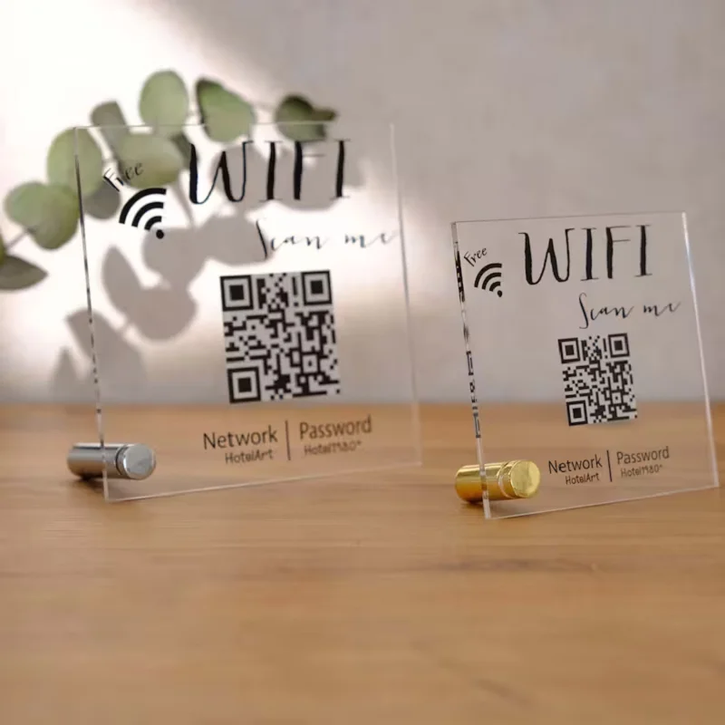 Custom Personalised WIFI Password Sign, WIFI QR Code Sign,,Custom mini Sign for Airbnb,Office Wifi sign,Hostel or hotel wifi