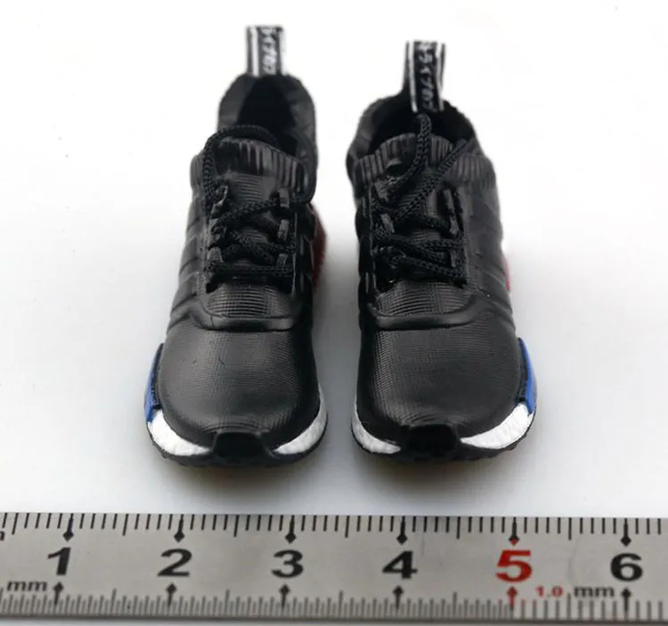 1/6 Shoes Male Soldier Mini Shoes Classic Black White Sports Casual Sneakers Hollow Inside For 12 Inches Action Figure Body