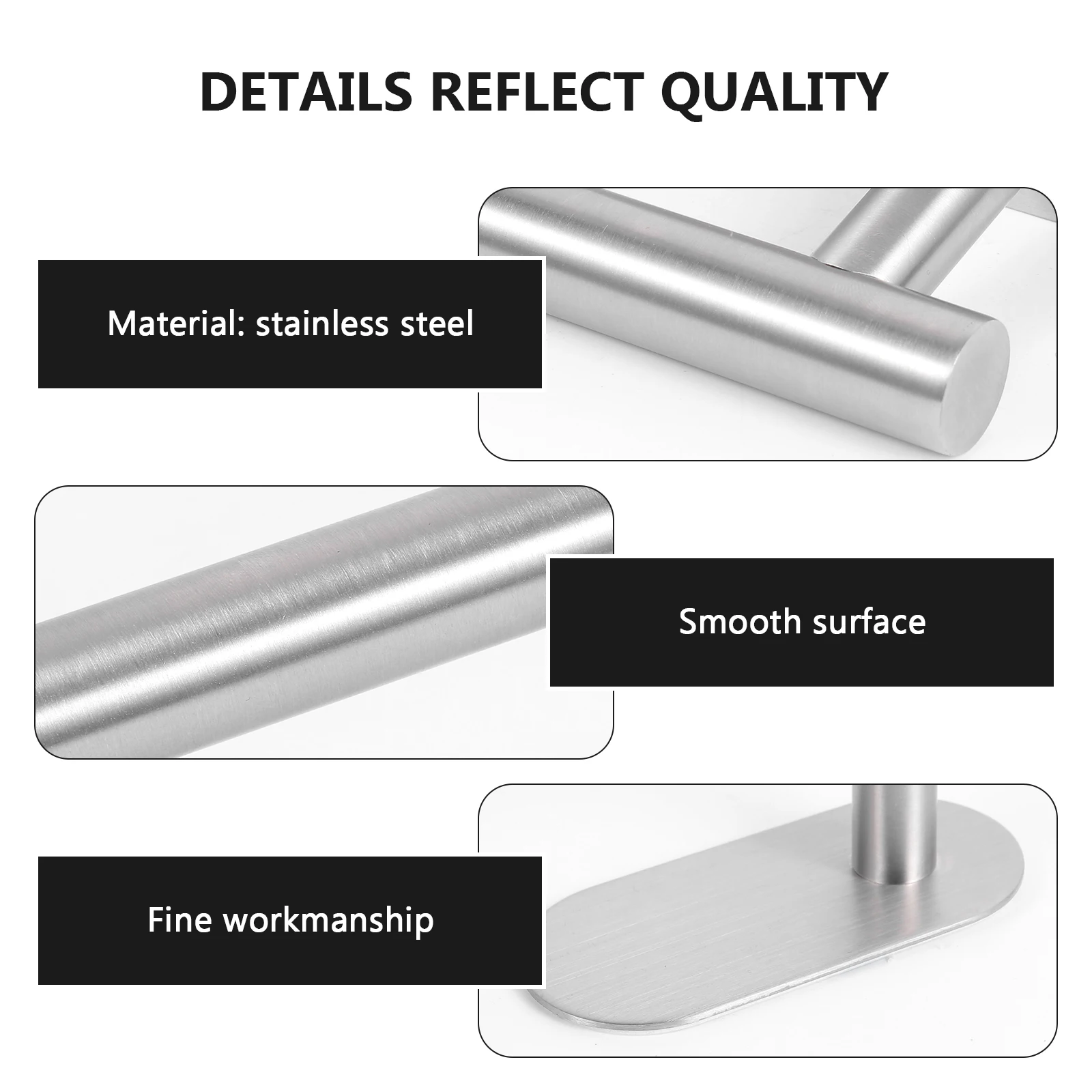 

Stainless Steel Rack 2 Pack Matte Wall Mount Holder for Bathroom Kitchen Laundry Room Cabinet Door Storage Space Saving Rust