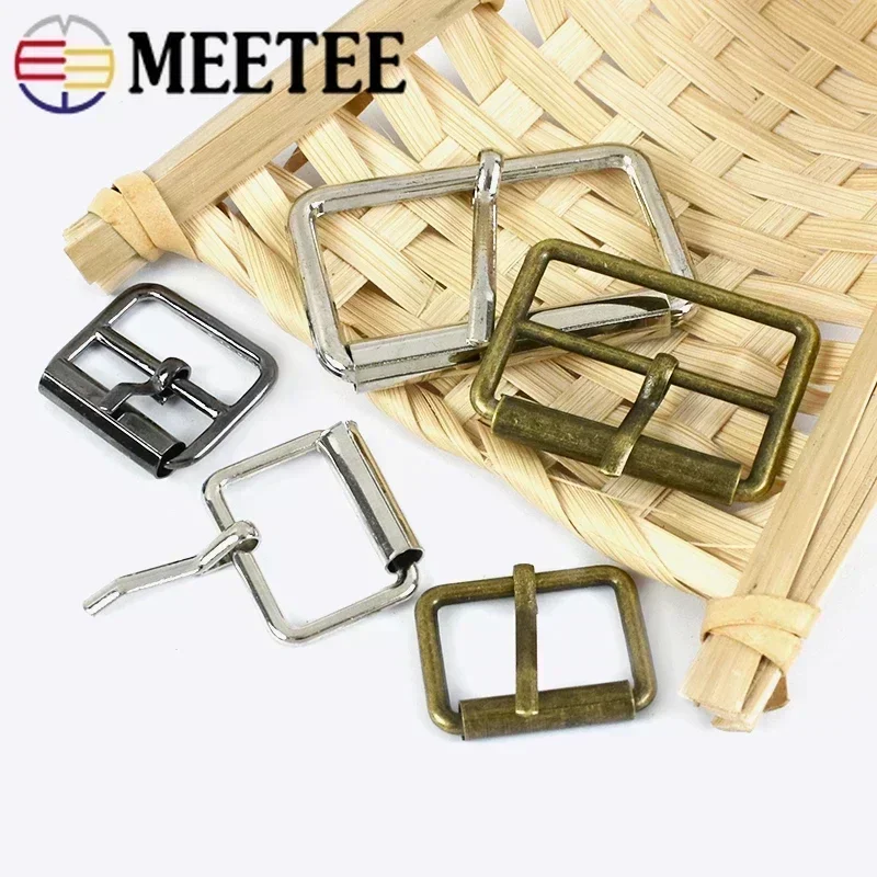 10Pcs 20-50mm Metal Belt Buckles Ring Tri-Gilde Pin Buckle Bags Straps Rectangle Adjust Roller Shoes Clasp DIY Sew Accessories