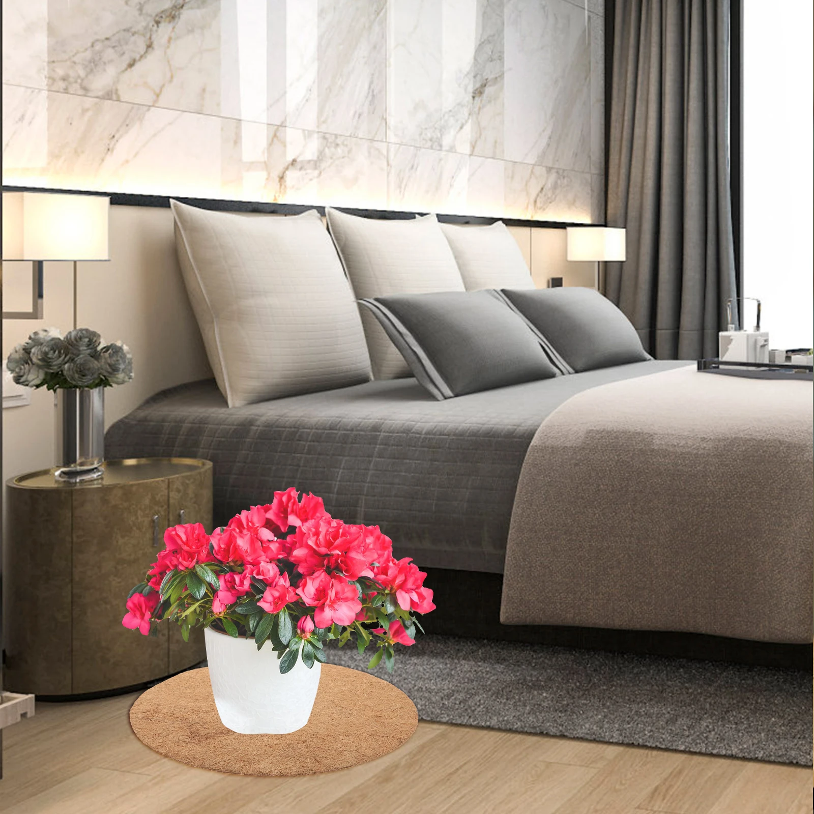 

4 Pcs Protector Coconut Palm Leakproof Mat Ring Fiber Garden Covers for Vegetables