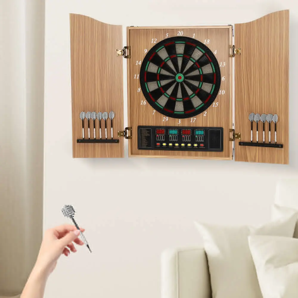 

Take Aim Electronic Dart Machine Dart Board Cabinet Set For Commercial & Home