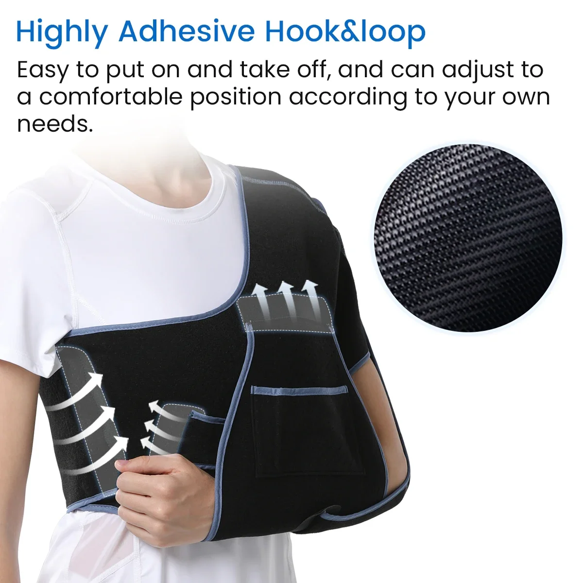 VELPEAU Shoulder Support Brace for Rotator Cuff Break and Shoulder Arthritis Arm Sling Immobilizer Breathable for Sleeping