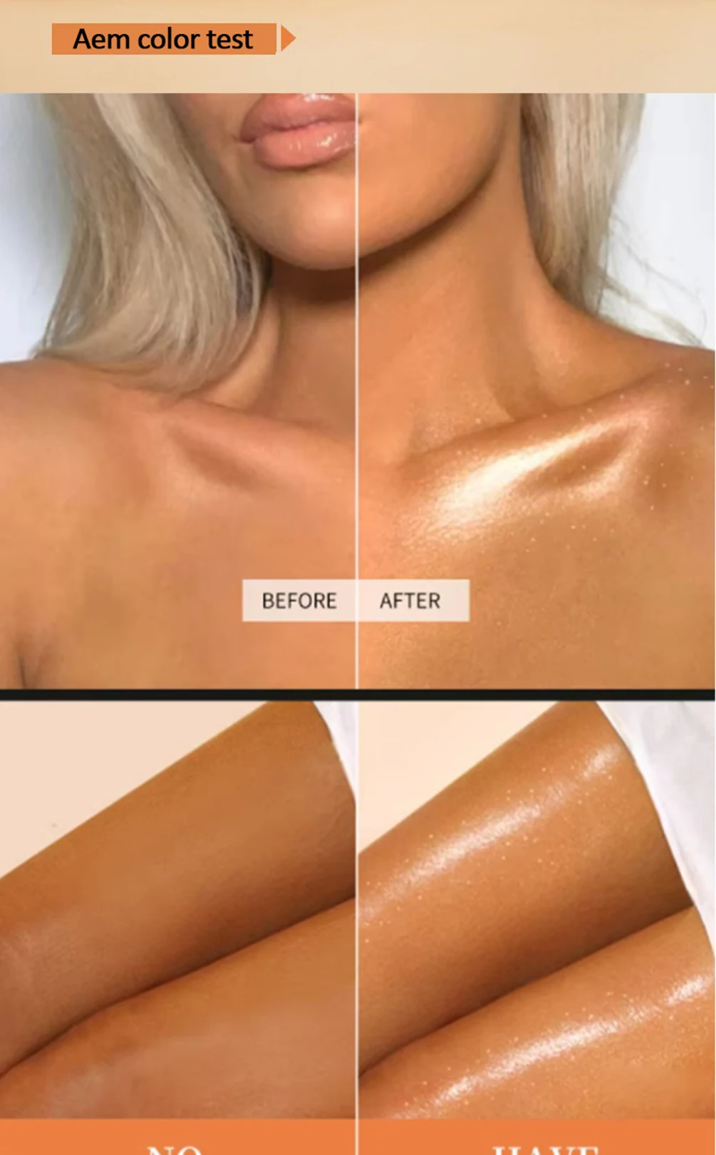 Gesicht und Körper Highlighter Lotion Private Label 5-farbig Langlebig Individuelles Logo Schimmer Öl Make-Up Großhandel Transparente Verpackung