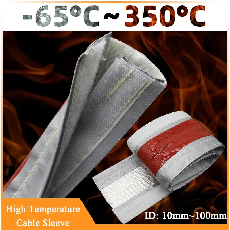 Self Adhesive High Temperature Resistant FiberglassTube Silicone Resin Coated Glass Fiber Braided Fireproof Sleeve Casing Pipe