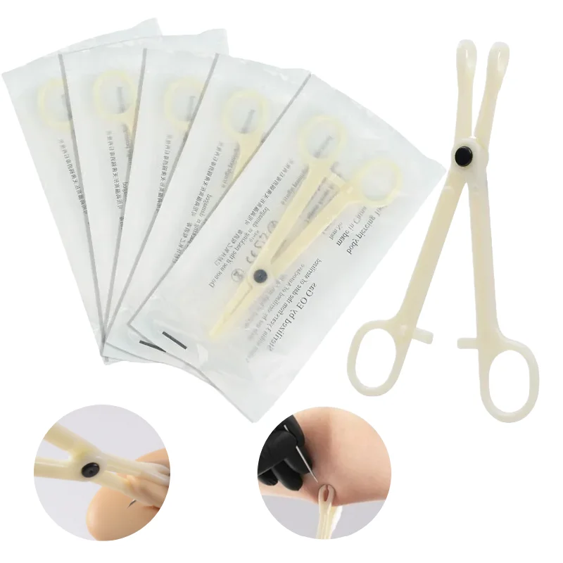 

5Pcs Disposable Piercing Clamp Independent Packaging Multifunctional Auxiliary Tool Ear Nose Lip Rounded Body Piercing Tools