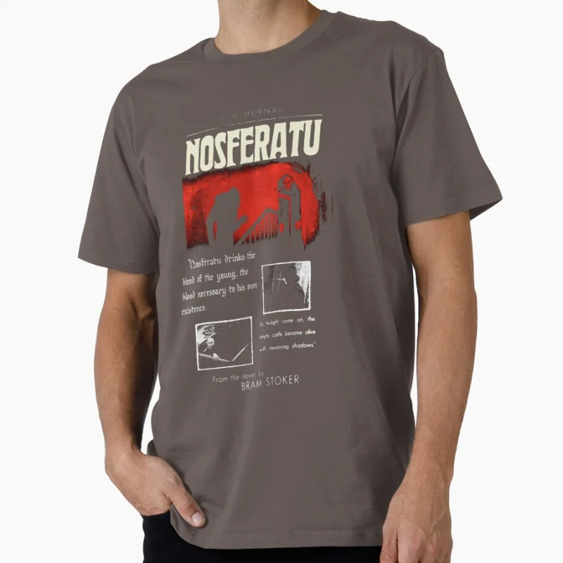 0928 #   80s القوطية فيلم الرعب Nosferatu مصاص دماء مخيف هالوين هدية تي شيرت كبير الحجم بلايز 100% القطن ملابس مطبوعة