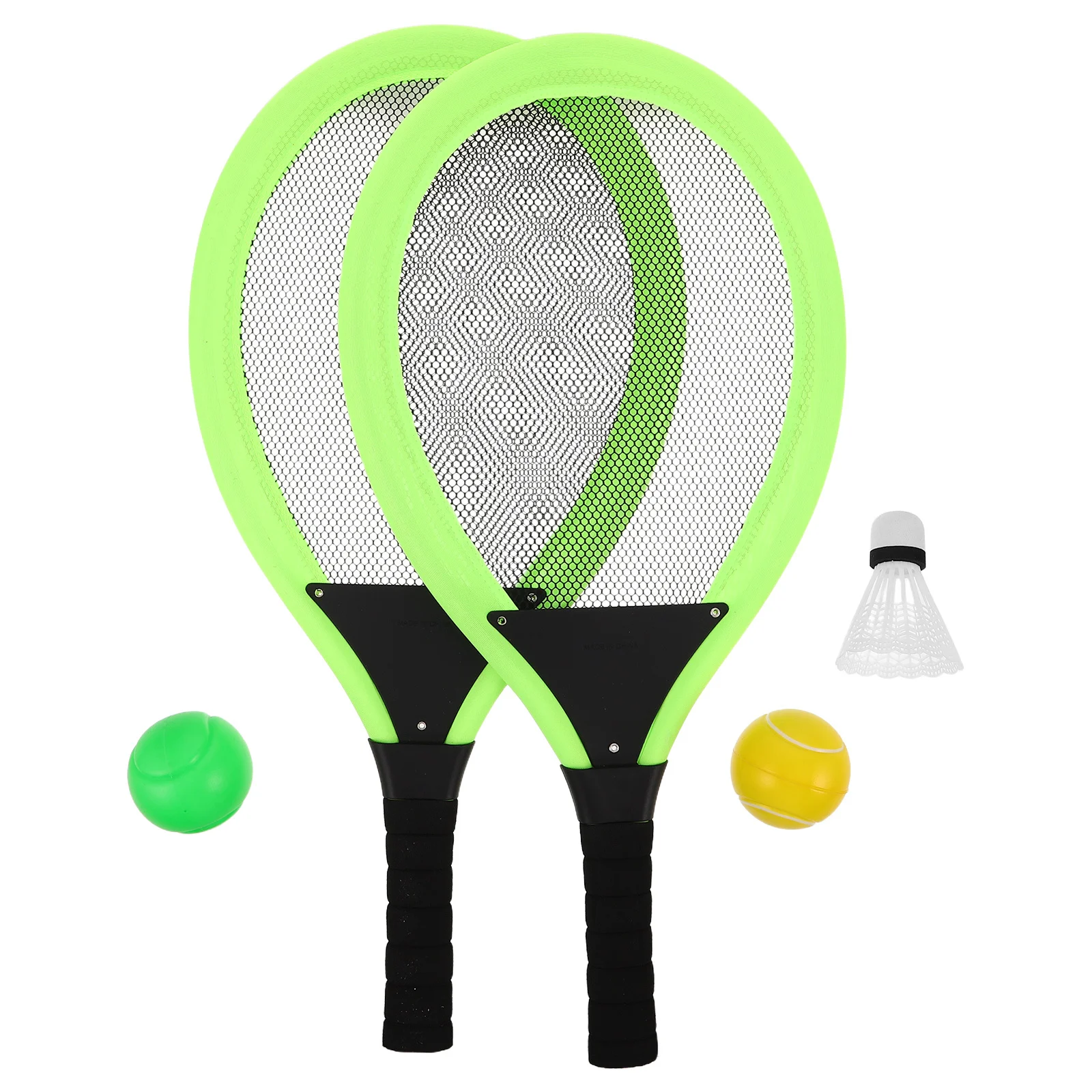 

Теннисная ракетка из 2 предметов, зеленый пластиковый набор, оборудование для тренировок по теннису на открытом воздухе, легкая эргономичная ручка