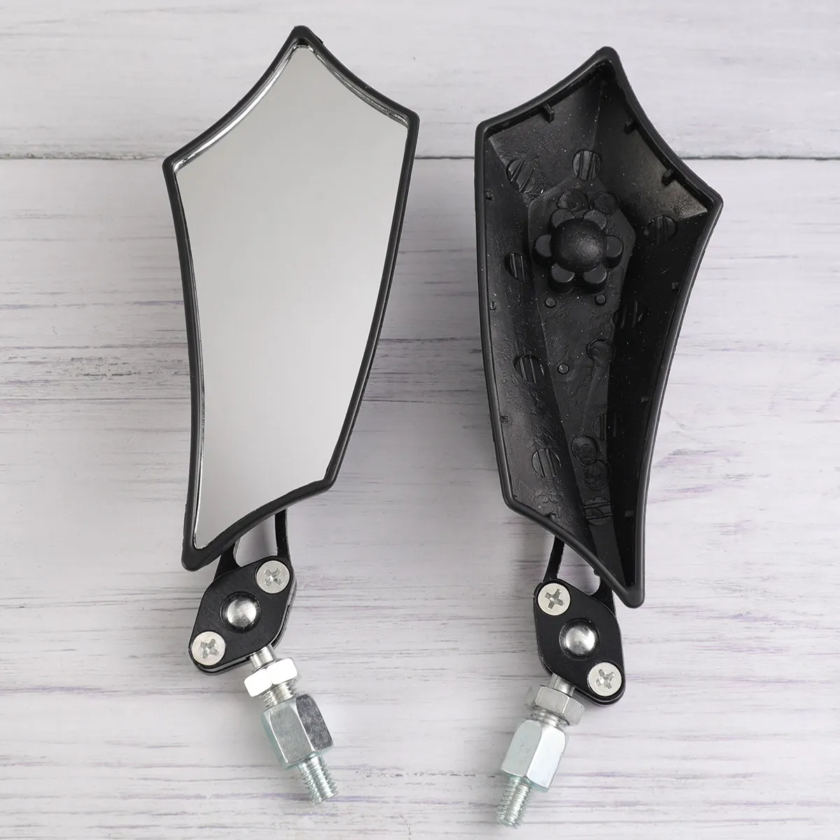 

2 шт. прочных регулируемых зеркал заднего вида для электровелосипедов и мотоциклов, с большими линзами, устойчивыми к царапинам, черные