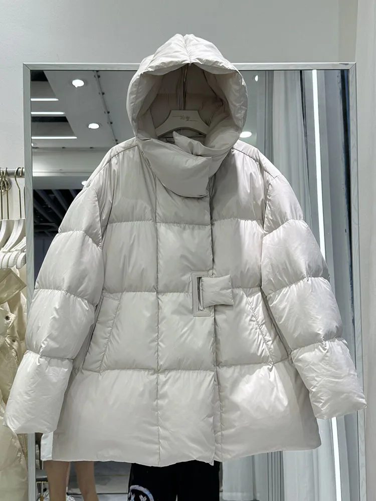 Winter 90% White Duck Down Jacket Women 2024 Fashion Female Thick Warm Fluffy Parkas Loose Oversized Puffer Coat Outwear