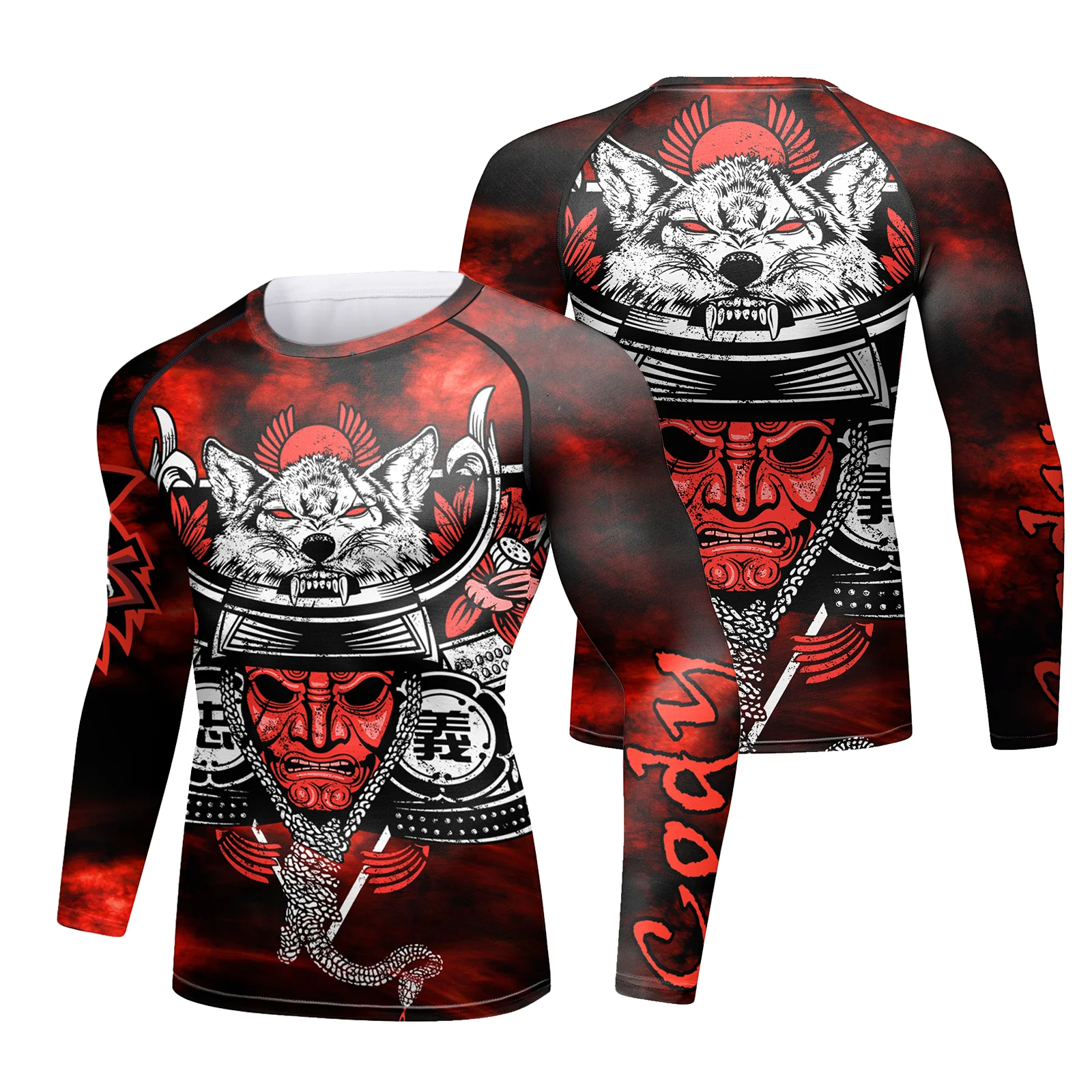 Cody Training Shirts Bjj Combat Rashguard Brazilian Jiu-Jitsu Rash Guard Tops Digital Print Red Skinny MMA Athletic Shirts