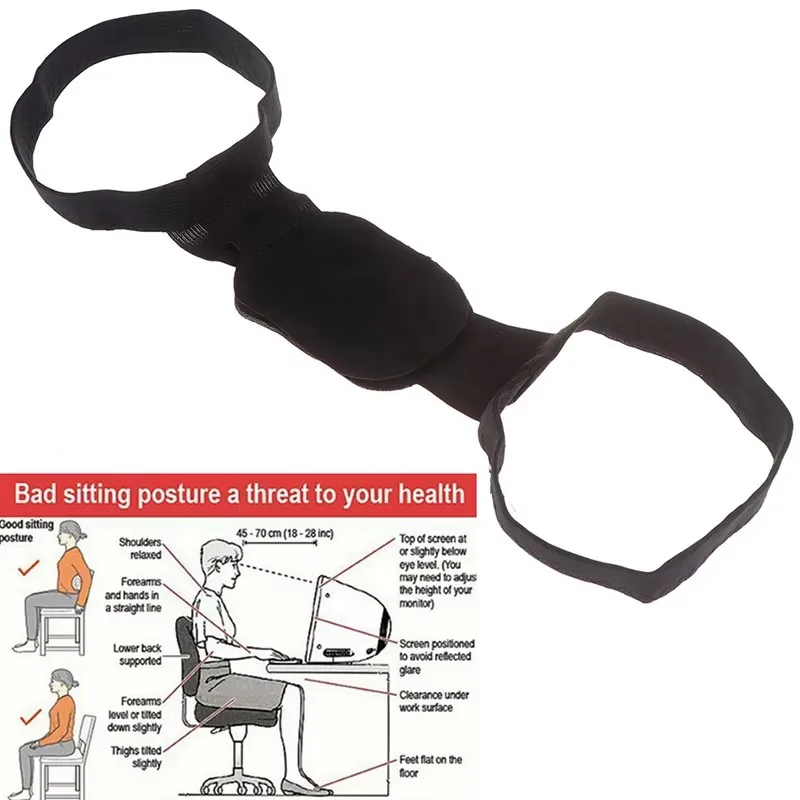 1-9 Pcs Massager Shapewear Chest Belt Back Shoulder Posture Corrector Black