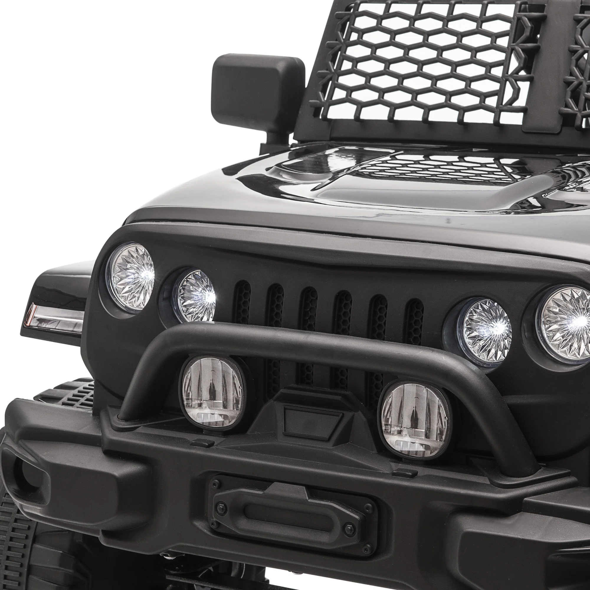 Coche todoterreno con batería de 12 V para niños, camión de juguete con control remoto para padres, negro