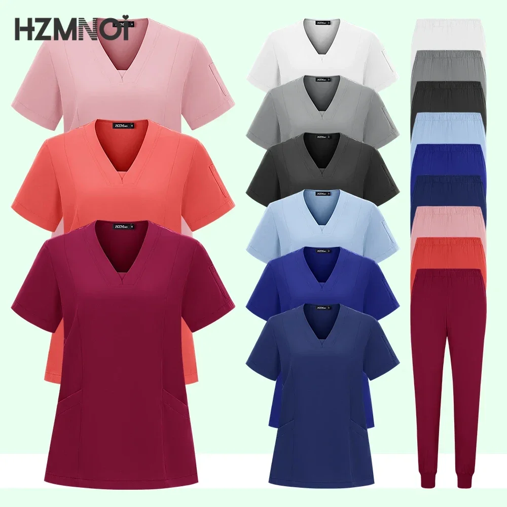 Unisex Medical Uniforms Men Women Nursing Clothes Beauty Costume Nurse Scrubs Sets Doctor Dentist Workwear Clinical Tops Pants