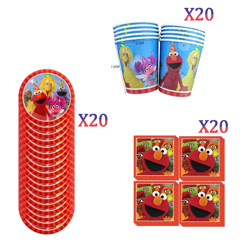 Geburtstagsballon-Partydekoration, Sesamstraßen-Thema, Teller, Kuchenaufsätze, Banner für Kindergeburtstag, Partyzubehör, Babyparty – Detail 7